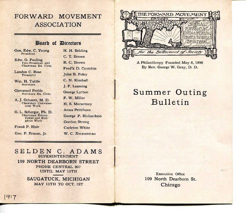 Summer Outing Bulletin 1917  Forward Movement -1